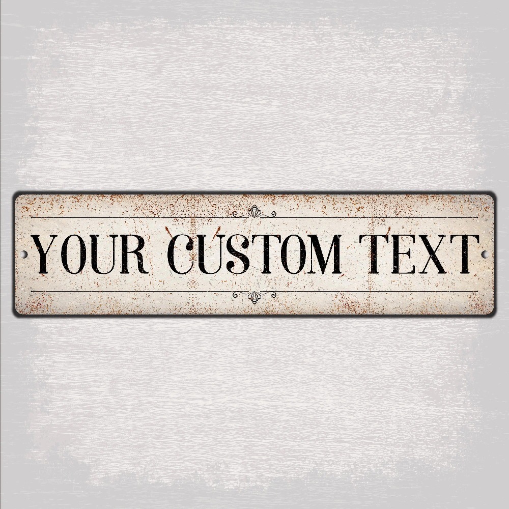 Home Bar Signs - Customizable Custom Text Long Metal Plaque,