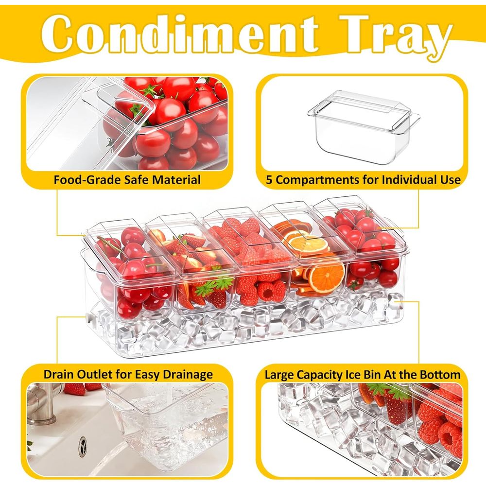 Condiment Tray, Chilled Server - đánh giá và giá Garnish Tray Set