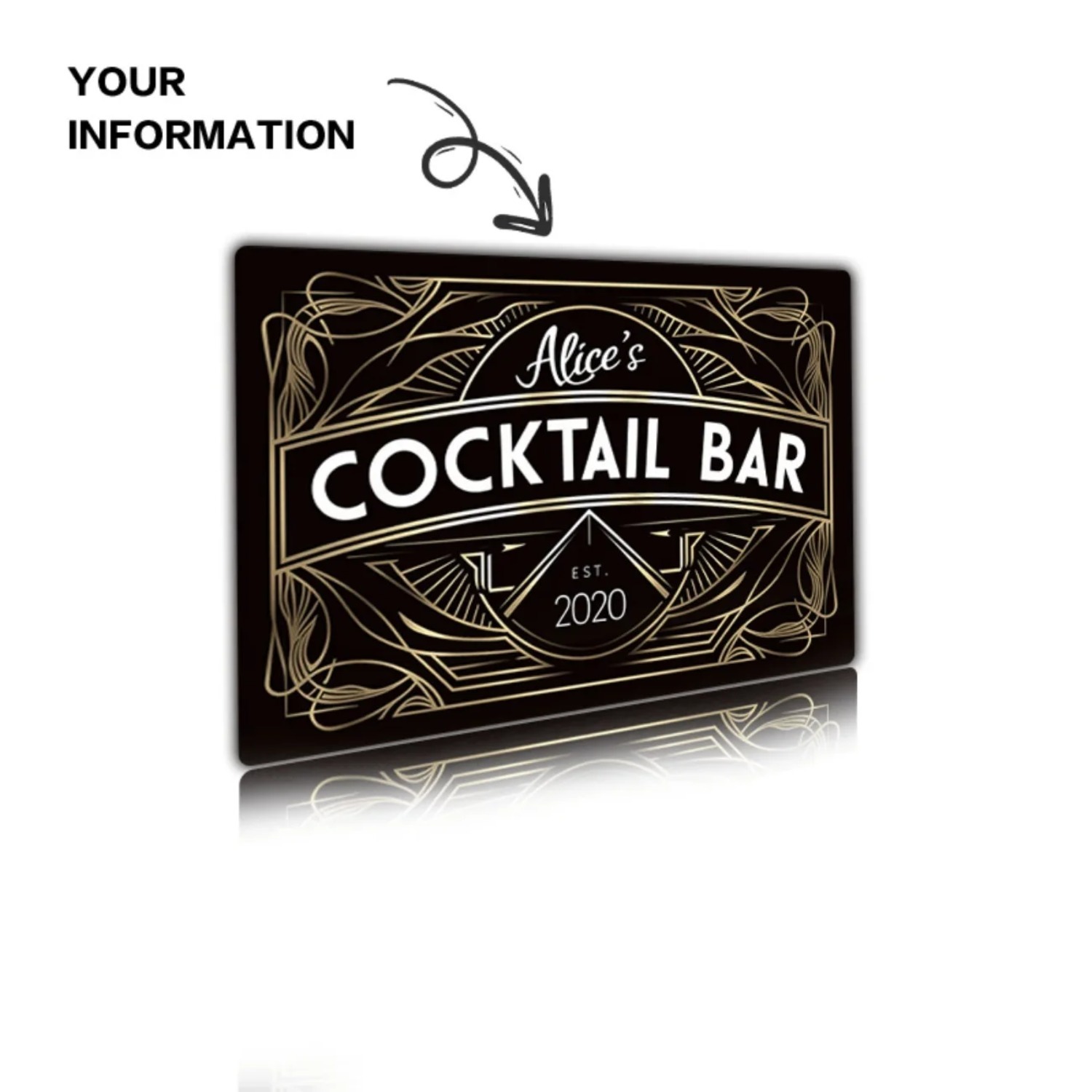 Personalized Art Deco Metal Wa - đánh giá và giá Home Bar Signs